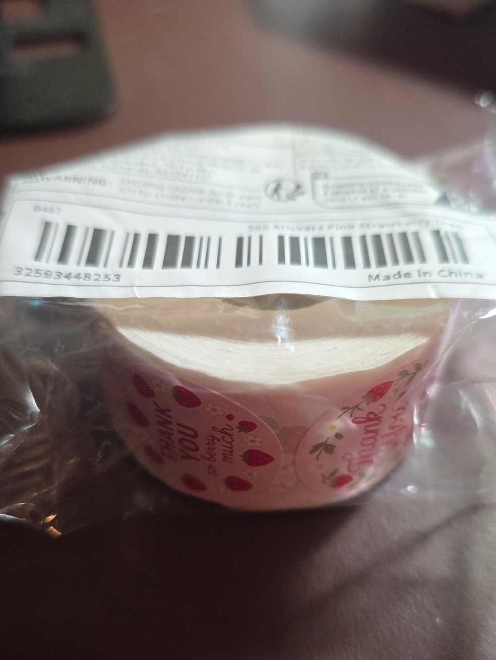 500 Thank You Stickers Strawberries NIP - Picture 6 of 6